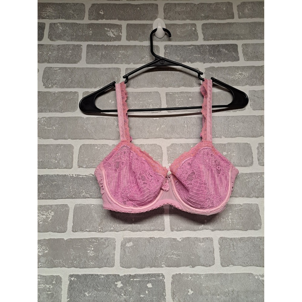 Felina Womens Floral Lace Pink Sexy Lace Adjustable Strap Bra Size 34C - Picture 4 of 9